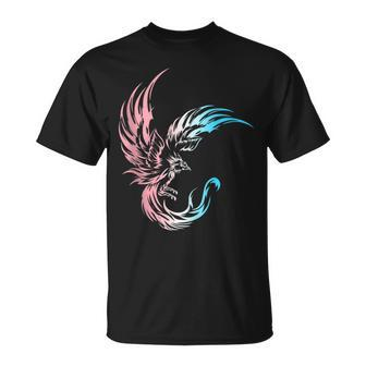 Trans Pride Transgender Phoenix Flames Fire Mythical Bird  Unisex T-Shirt