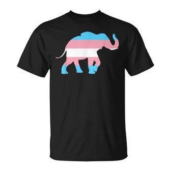 Transgender Elephant Trans Pride Flag Ftm Mtf Elephant Lover  Unisex T-Shirt