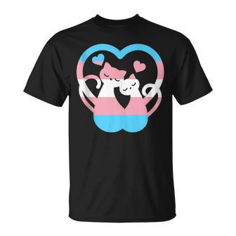 Transgender Flag Ftm Mtf Trans Pride Cat Lover Unisex T-Shirt | Mazezy