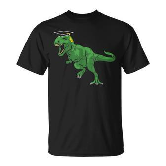 Trex Wearing Graduation Cap Graduate Dinosaur Unisex T-Shirt | Mazezy