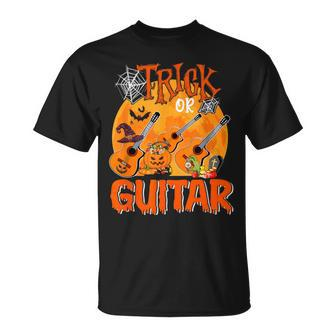 Trick Or Guitar Halloween Musical Costume Witch's Hat T-Shirt | Mazezy