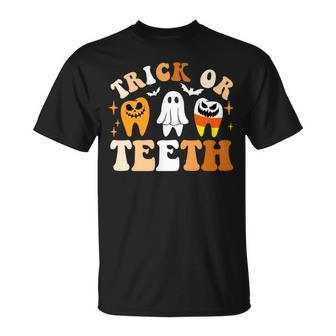 Trick Or Th Funny Dental Spooky Halloween Treat Dentist Unisex T-Shirt | Mazezy