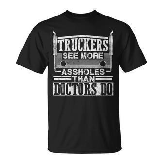 Truckers See More Saying Trucking Grandpa Dad T-shirt - Thegiftio UK