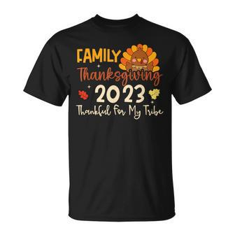 Turkey Family Thanksgiving 2023 Thankful For My Tribe Group T-Shirt - Seseable