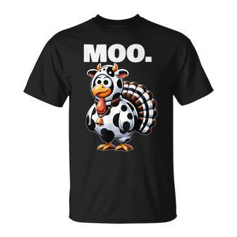 Turkey Moo Thanksgiving T-Shirt - Seseable