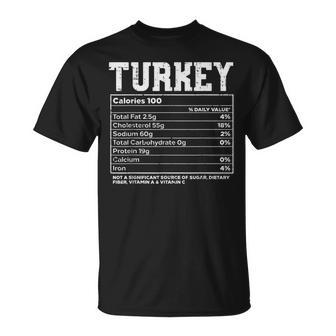 Turkey Nutritional Facts Thanksgiving Food Recipe Family T-Shirt - Seseable