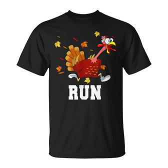Turkey Run Costume Thanksgiving Running Turkey Trot T-Shirt - Seseable