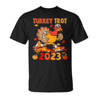 Turkey Trot 2023 Thanksgiving Turkey Running Runner Autumn T-Shirt - Thegiftio UK