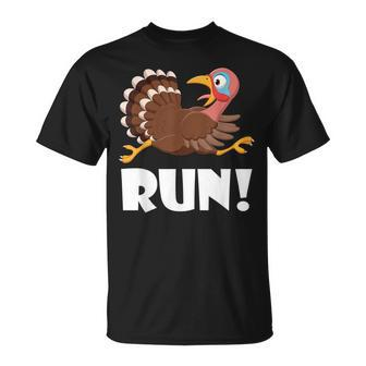Turkey Trot Adult Running Costume Face Run Thanksgiving T-Shirt - Monsterry