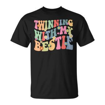 Twinning With My Bestie Spirit Week Twin Day Best Friend 70S T-Shirt | Mazezy UK