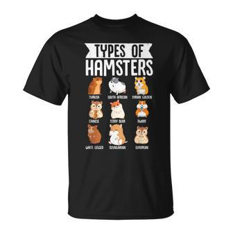 Types Of Hamsters Cute Syrian Breed Funny Rodents Unisex T-Shirt | Mazezy