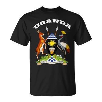 Uganda Coat Of Arms Flag Souvenir Kampala T-Shirt | Mazezy