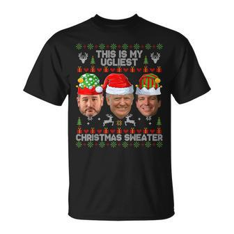 This Is My Ugliest Christmas Sweater Trump Desantis Cruz T-Shirt | Mazezy