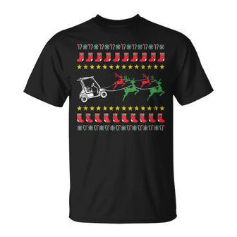 Ugly Christmas Sweater For Golfer Golf T-Shirt | Mazezy