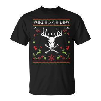 Ugly Christmas Sweater Pirate Deer Hunter T-Shirt - Monsterry UK