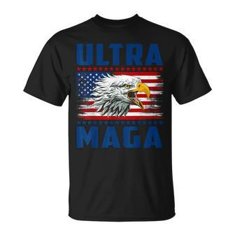 Ultra Maga Cool Made In Usa Black American Flag Eagle T-shirt - Thegiftio UK