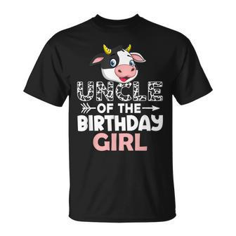 Uncle Of The Birthday Girl Cows Farm Cow Uncle Unisex T-Shirt | Mazezy CA