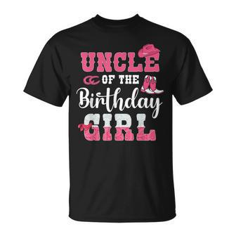 Uncle Of The Birthday Girl Western Cowgirl Themed 2Nd Bday Unisex T-Shirt | Mazezy UK
