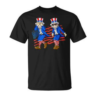Uncle Sam Griddy Dance Funny 4Th Of July American Us Flag Unisex T-Shirt | Mazezy UK