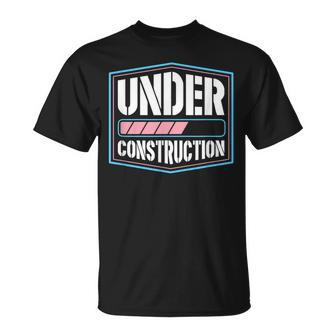 Under Construction Transgender Pride Transitioning Mtf Ftm Unisex T-Shirt | Mazezy