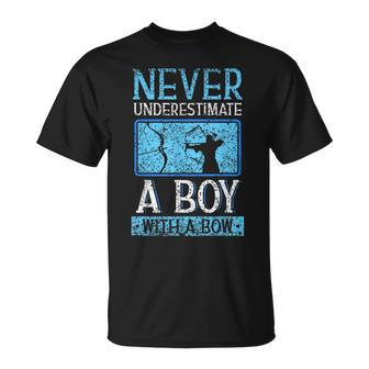 Never Underestimate A Boy With A Bow Arrow Archery Archer T-Shirt - Thegiftio UK