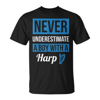 Never Underestimate A Boy With A Harp T-Shirt - Monsterry DE
