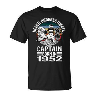 Never Underestimate Captain Born In 1952 Captain Sailing T-Shirt - Seseable
