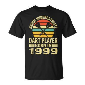 Never Underestimate Dart Player Born In 1999 Dart Darts T-Shirt | Mazezy AU