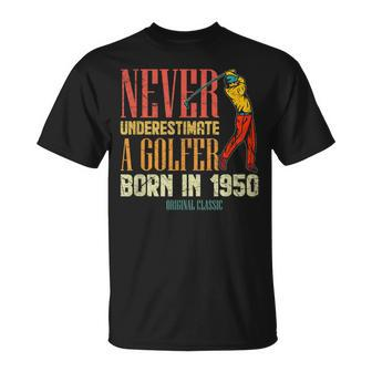 Never Underestimate Golfer Born In 1950 70 Years Old T-Shirt | Mazezy