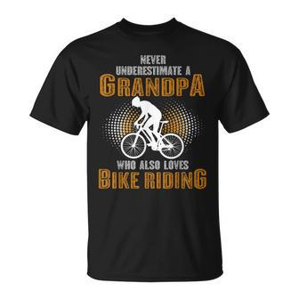 Never Underestimate Grandpa Who Is Also Loves Bike Riding T-Shirt | Mazezy
