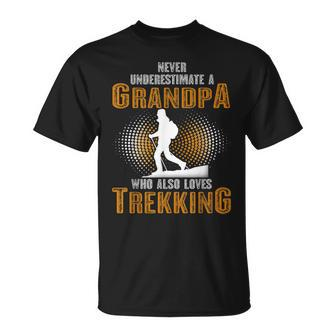 Never Underestimate Grandpa Who Is Also Loves Trekking T-Shirt | Mazezy
