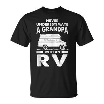 Never Underestimate A Grandpa With Rv Camping Camper T-Shirt - Monsterry AU