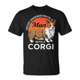 Never Underestimate A Man With A Corgie Dog Lover T-Shirt - Monsterry CA