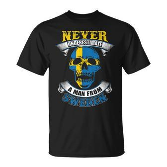 Never Underestimate A Man From Sweden Idea For Swedes T-Shirt | Mazezy