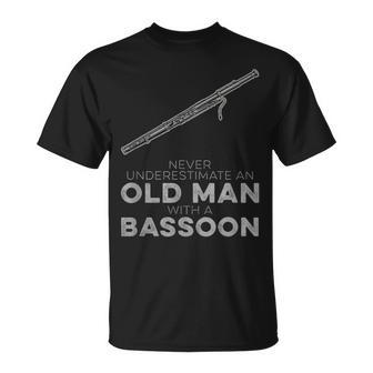 Never Underestimate An Old Man With A Bassoon Humor T-Shirt | Mazezy