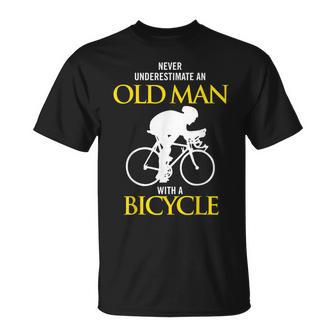 Never Underestimate An Old Man With A Bicycle Ride T-Shirt - Seseable