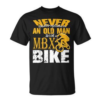 Never Underestimate An Old Man Bmx Bike Freestyle Racing T-Shirt - Seseable