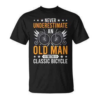 Never Underestimate An Old Man With Classic Bicycle T-Shirt - Monsterry UK