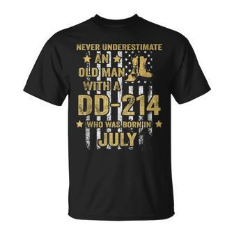 Never Underestimate An Old Man With A Dd-214 July T-Shirt - Seseable