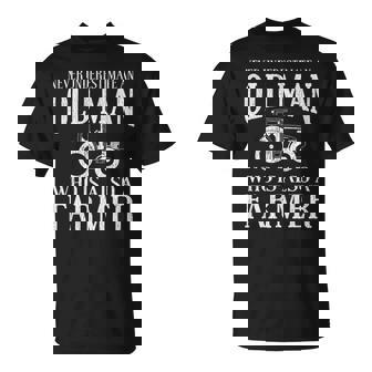 Never Underestimate An Old Man Farmer Farming T-Shirt | Mazezy