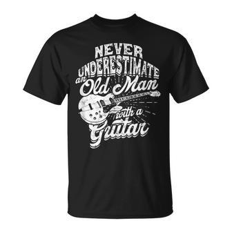 Never Underestimate An Old Man With A Guitar Instruments T-Shirt | Mazezy