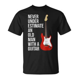 Never Underestimate An Old Man With A Guitar For Men T-Shirt - Thegiftio UK