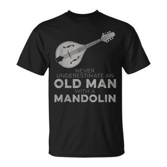 Never Underestimate An Old Man With A Mandolin Humor T-Shirt | Mazezy