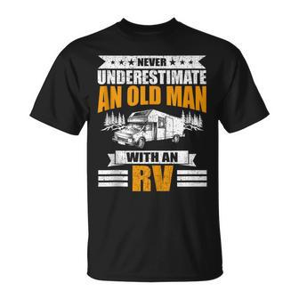 Never Underestimate An Old Man With An Rv Camping T-Shirt - Monsterry