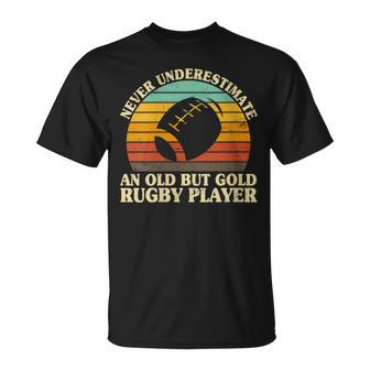 Never Underestimate An Old Rugby Player Training Rugby Coach T-Shirt - Monsterry DE