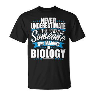 Never Underestimate The Power Of Biology Major T-Shirt - Seseable