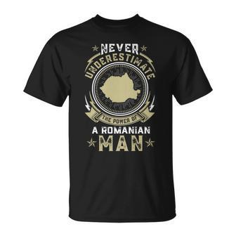Never Underestimate The Power Of A Romanian Man T-Shirt | Mazezy UK