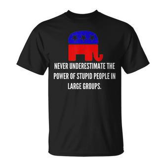 Never Underestimate The Power Of Stupid Republican People T-Shirt | Mazezy