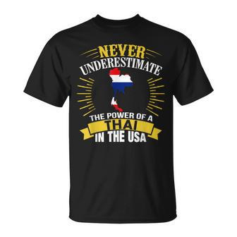 Never Underestimate The Power Of A Thai In Usa T-Shirt - Seseable