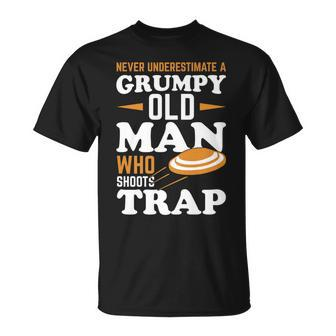 Never Underestimate A Trap Shooting Old Man T-Shirt - Seseable